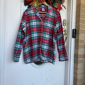 Lands' End Vibrant Plaid Night Shirt